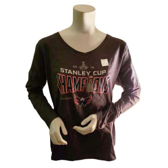 Washington Capitals Caps NHL Stanley Cup Long Sleeve T Shirt Hockey 2018 NWT XL - Picture 1 of 10